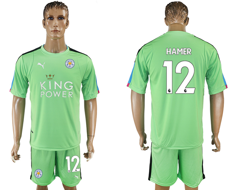 2017-18 Leicester City 12 HAMER Green Goalkeeper Soccer Jersey