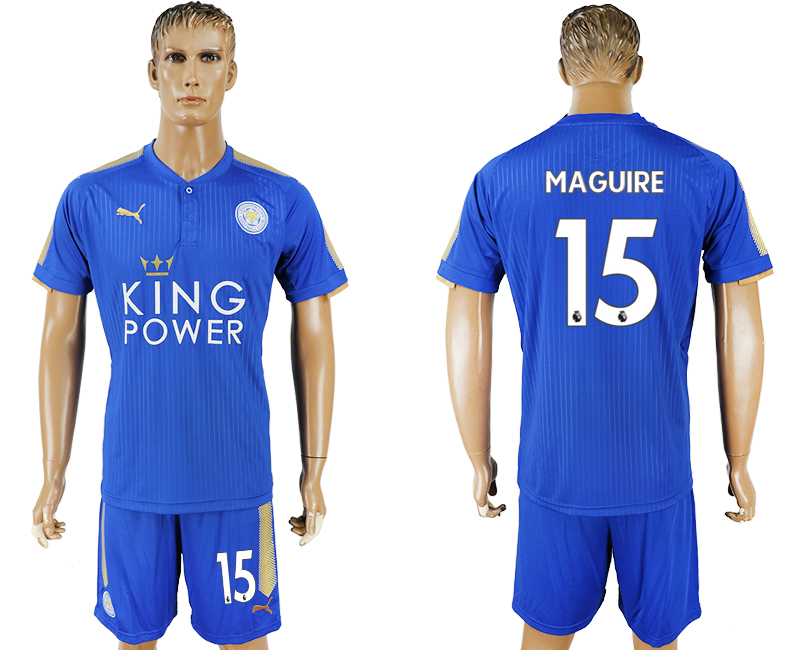 2017-18 Leicester City 15 MAGUIRE Home Soccer Jersey