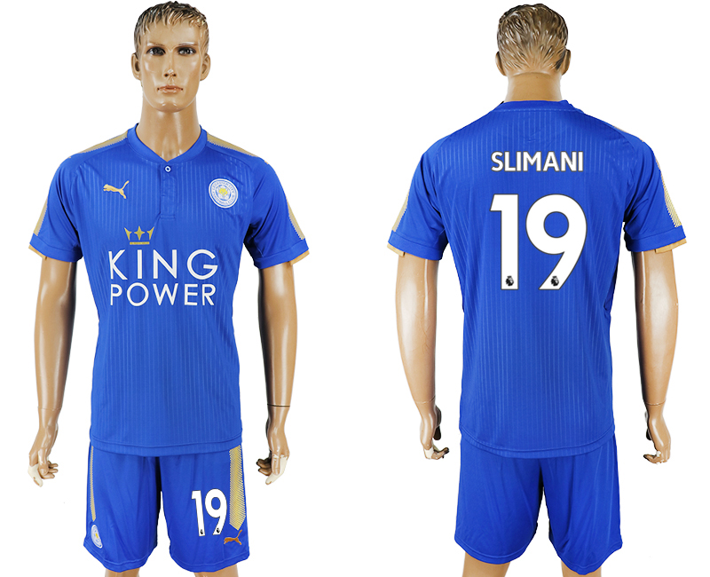 2017-18 Leicester City 19 SLIMANI Home Soccer Jersey