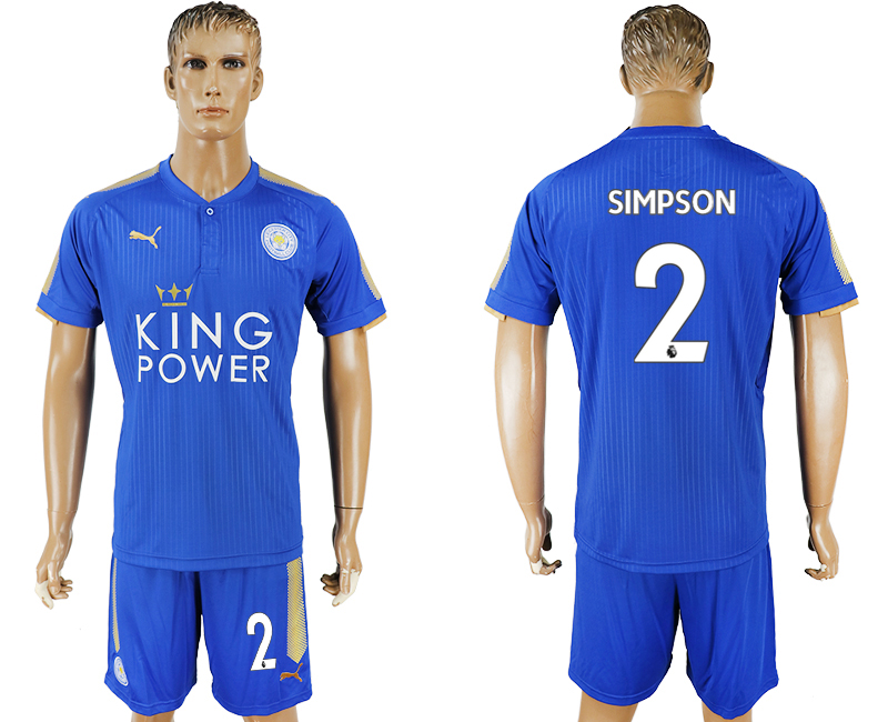 2017-18 Leicester City 2 SIMPSON Home Soccer Jersey 2017-18 Leicester City 2 SIMPSON Home Soccer Jersey