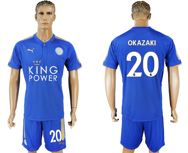 2017-18 Leicester City 20 OKAZAKI Home Soccer Jersey