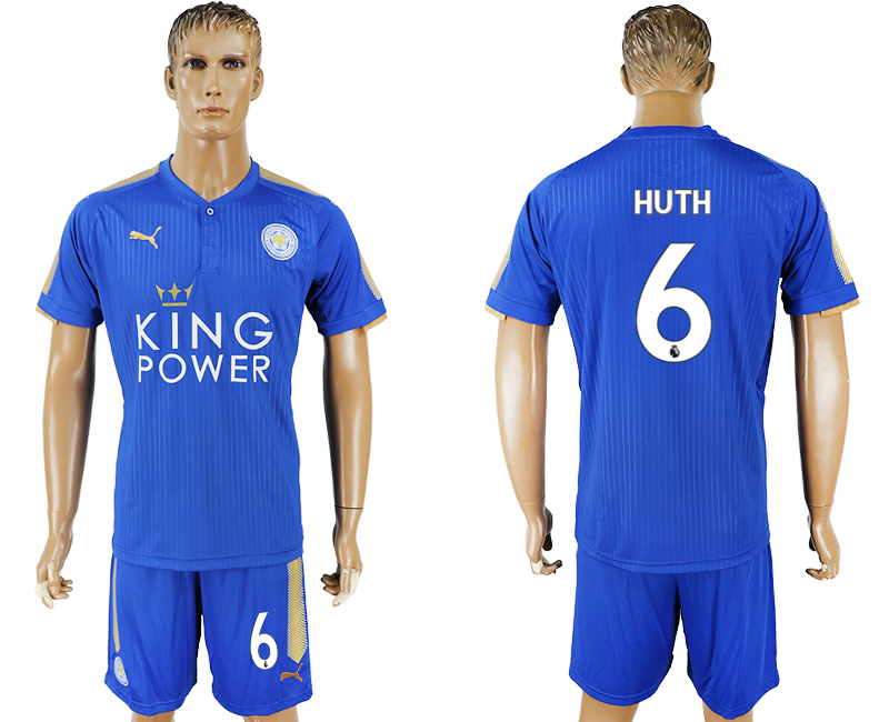 2017-18 Leicester City 6 HUTH Home Soccer Jersey