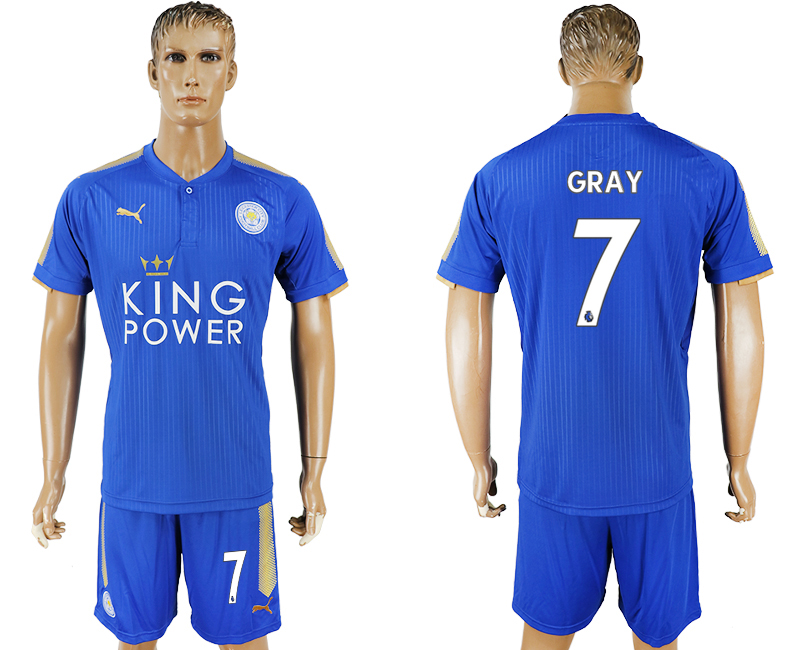 2017-18 Leicester City 7 GRAY Home Soccer Jersey