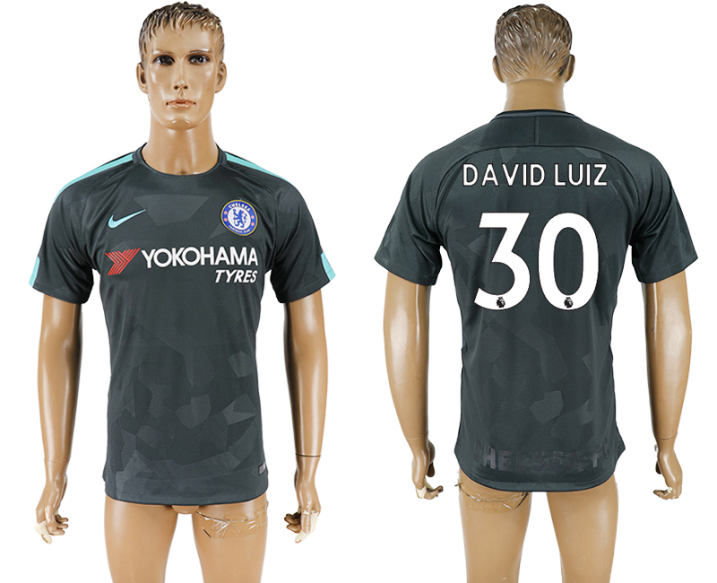 2017-18 Chelsea 30 DAVID LUIZ Third Away Thailand Soccer Jersey