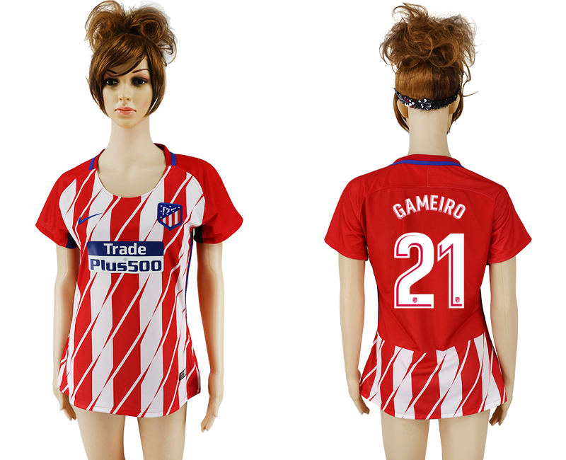 2017-18 Atletico Madrid 21 GAMEIRO Home Soccer Jersey