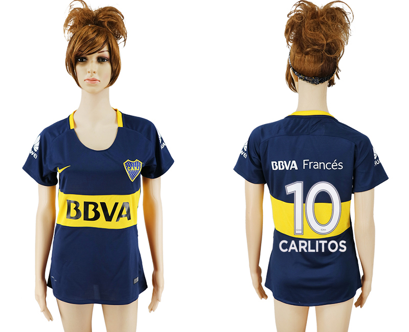 2017-18 Boca Juniors 10 CARLITOS Home Women Thailand Soccer Jersey
