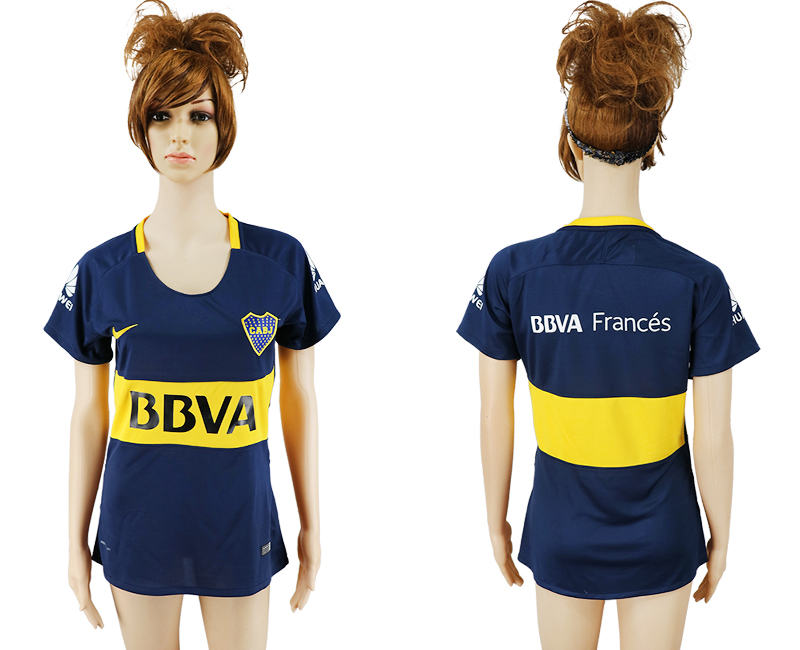 2017-18 Boca Juniors Home Women Thailand Soccer Jersey