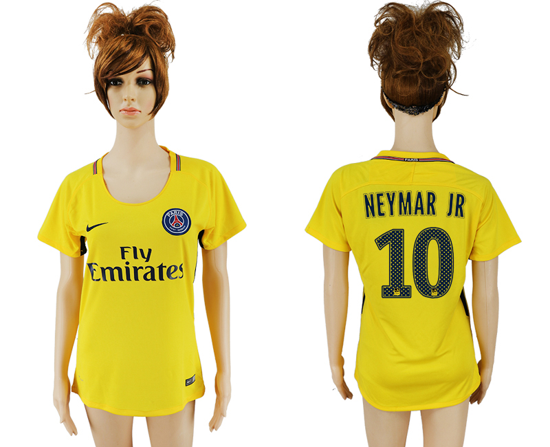 2017-18 Paris Saint-Germain 10 NEYMAR JR Away Women Thailand Soccer Jersey
