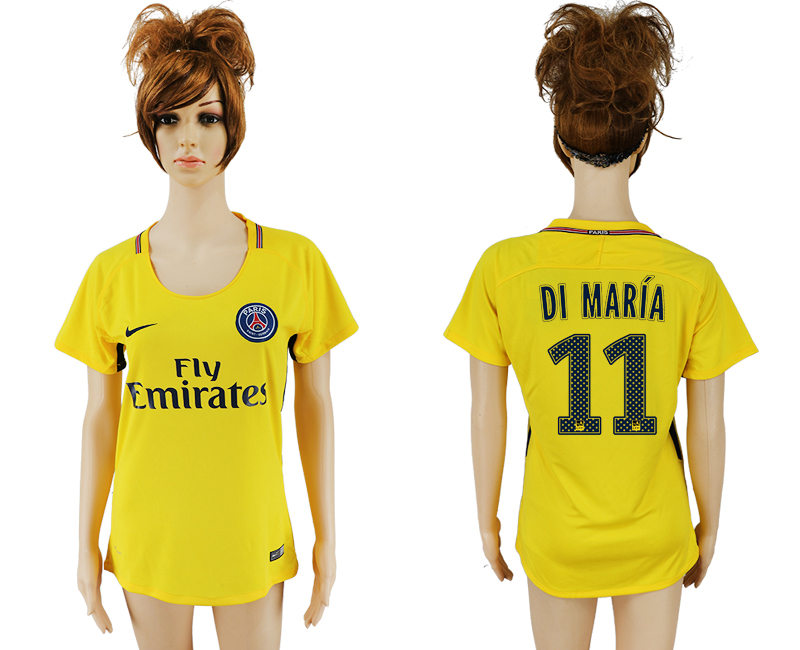 2017-18 Paris Saint-Germain 11 DI MARIA Away Women Thailand Soccer Jersey 2017-18 Paris Saint-Germain 11 DI MARIA Away Women Thailand Soccer Jersey