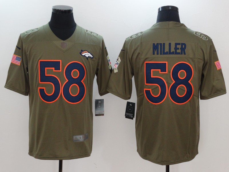 Nike Broncos 58 Von Miller Olive Salute To Service Limited Jersey