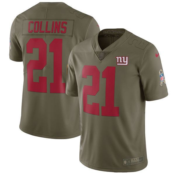 Nike Giants 21 Landon Collins Youth Olive Salute To Service Limited Jersey
