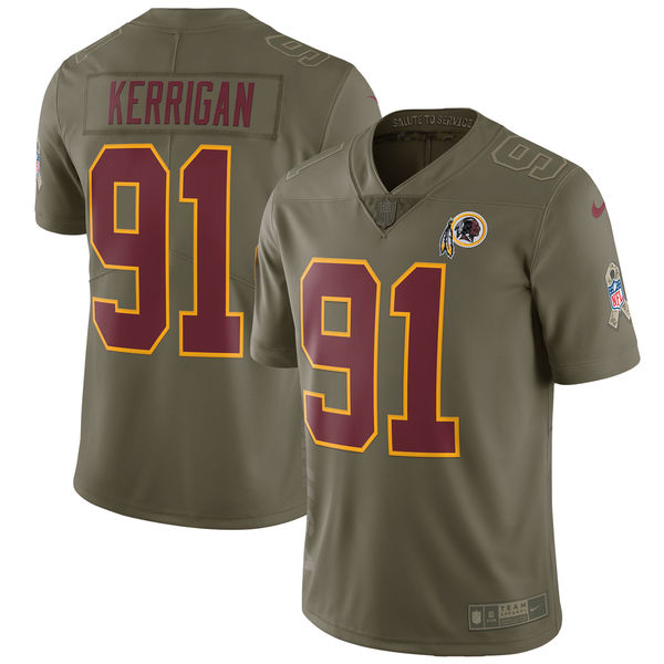 Nike Redskins 91 Ryan Kerrigan Youth Olive Salute To Service Limited Jersey