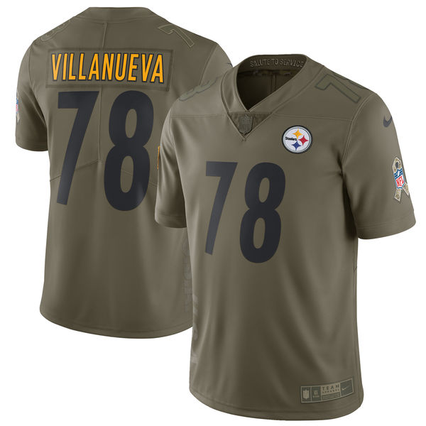Nike Steelers 78 Alejandro Villanueva Youth Olive Salute To Service Limited Jersey