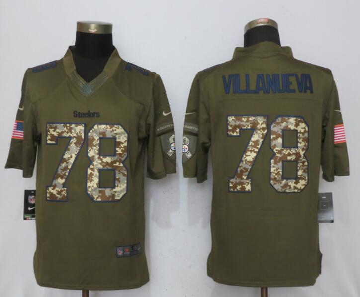 Nike Steelers 78 Alejandro Villanueva Olive Green Salute To Service Limited Jersey