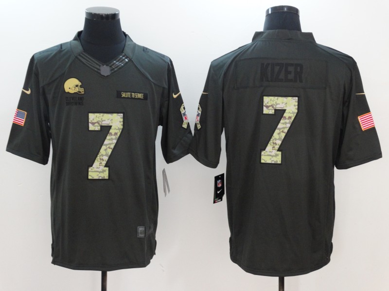 Nike Browns 7 DeShone Kizer Anthracite Salute to Service Limited Jersey