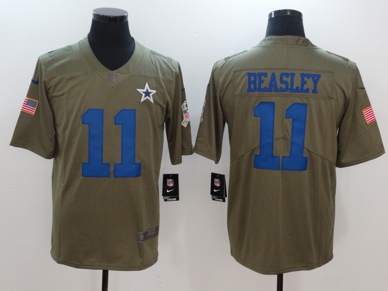 Nike Cowboys 11 Cole Beasley Olive Salute To Service Limited Jersey