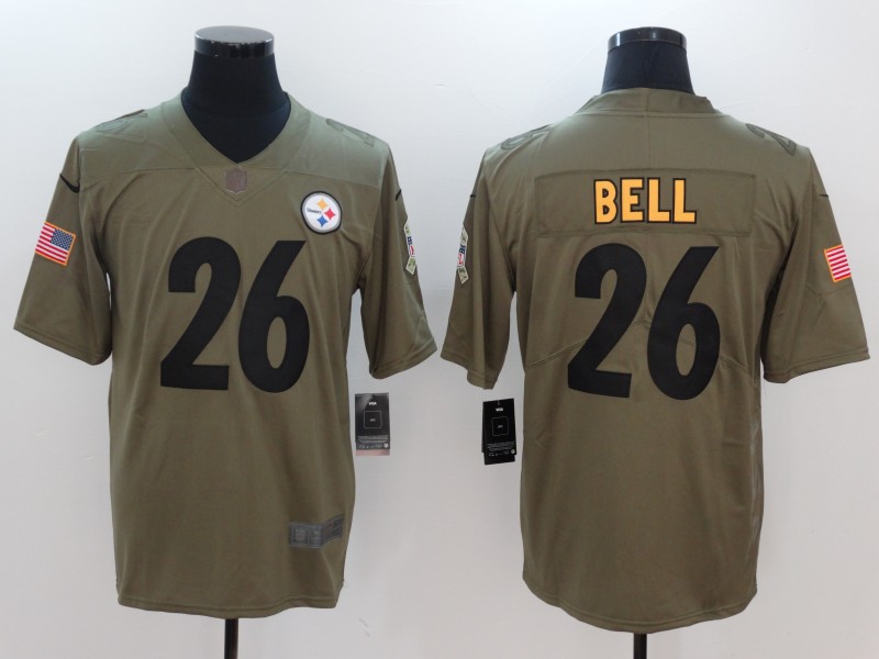 Nike Steelers 26 Le'Veon Bell Olive Salute To Service Limited Jersey