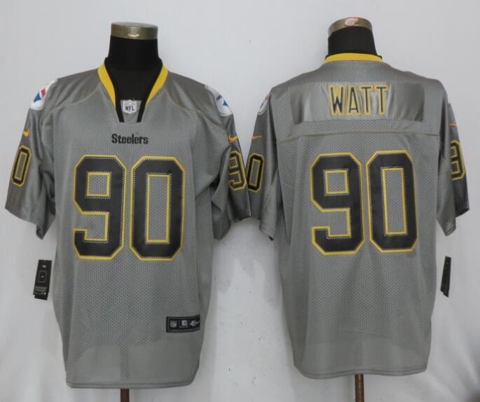 Nike Steelers 90 T.J. Watt Lights Out Gray Elite Jersey - Click Image to Close