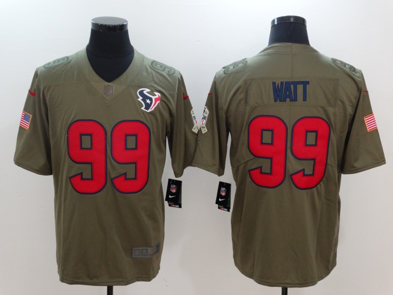 Nike Texans 99 J.J. Watt Olive Salute To Service Limited Jersey