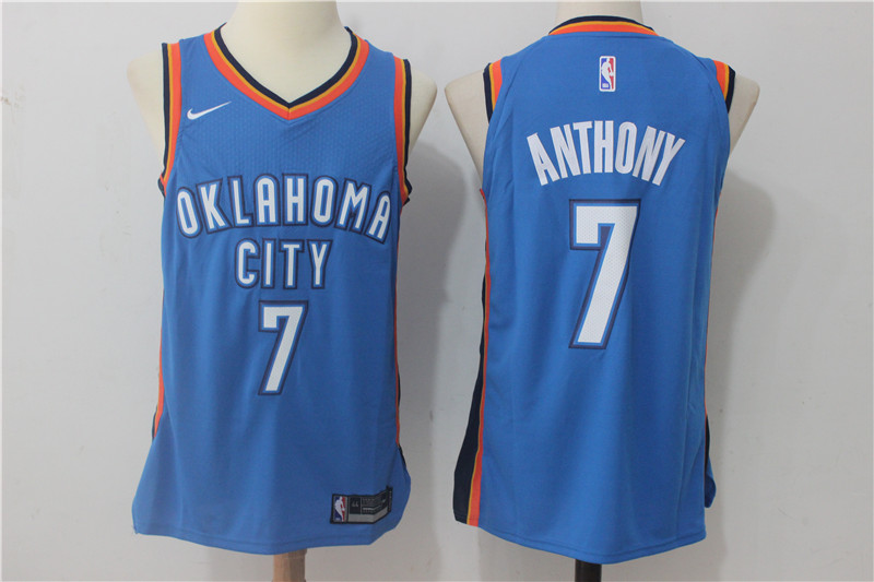 Thunder 7 Carmelo Anthony Blue Nike Authentic Jersey