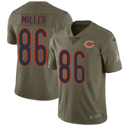 Nike Bears 86 Zach Miller Olive Salute To Service Limited Jersey