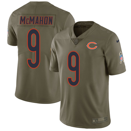 Nike Bears 9 Jim McMahon Olive Salute To Service Limited Jersey