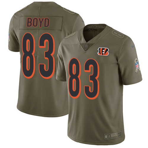 Nike Bengals 83 Tyler Boyd Olive Salute To Service Limited Jersey