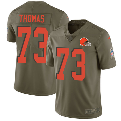 Nike Browns 73 Joe Thomas Olive Salute To Service Limited Jersey