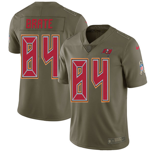 Nike Buccaneers 84 Cameron Brate Olive Salute To Service Limited Jersey