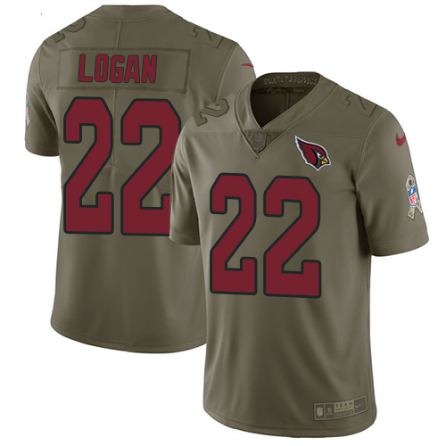 Nike Cardinals 22 T.J. Logan Olive Salute To Service Limited Jersey - Click Image to Close