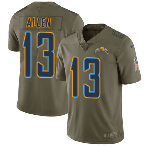 Nike Chargers 13 Keenan Allen Olive Salute To Service Limited Jersey