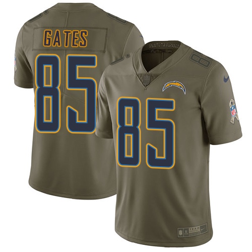 Nike Chargers 85 Antonio Gates Olive Salute To Service Limited Jersey