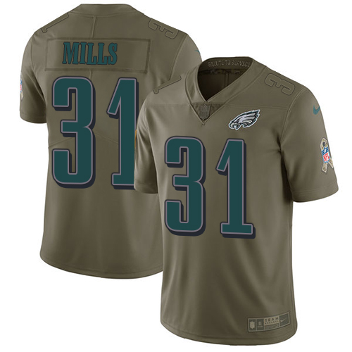 Nike Eagles 31 Jalen Mills Olive Salute To Service Limited Jersey