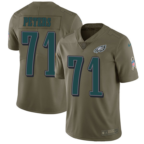 Nike Eagles 71 Jason Peters Olive Salute To Service Limited Jersey