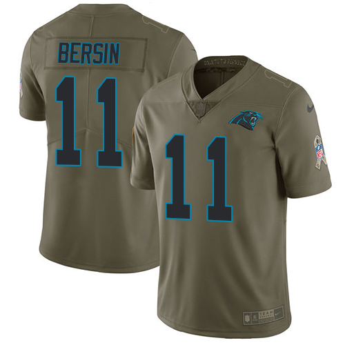 Nike Panthers 11 Brenton Bersin Olive Salute To Service Limited Jersey