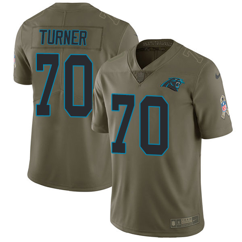 Nike Panthers 70 Trai Turner Olive Salute To Service Limited Jersey