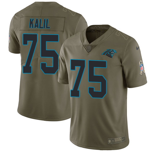 Nike Panthers 75 Matt Kalil Olive Salute To Service Limited Jersey