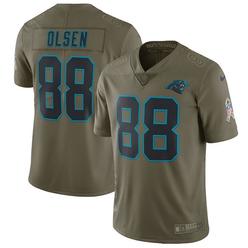 Nike Panthers 88 Greg Olsen Olive Salute To Service Limited Jersey