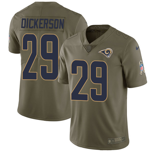 Nike Rams 29 Eric Dickerson Olive Salute To Service Limited Jersey