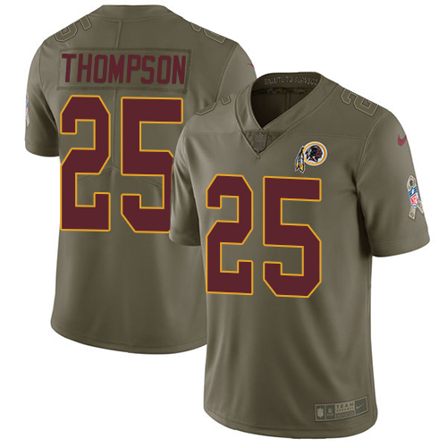 Nike Redskins 25 Chris Thompson Olive Salute To Service Limited Jersey