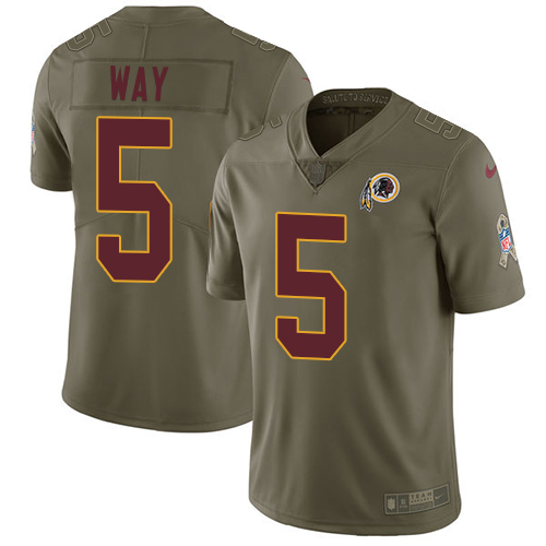 Nike Redskins 5 Tress Way Olive Salute To Service Limited Jersey