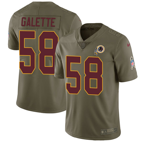 Nike Redskins 58 Junior Galette Olive Salute To Service Limited Jersey