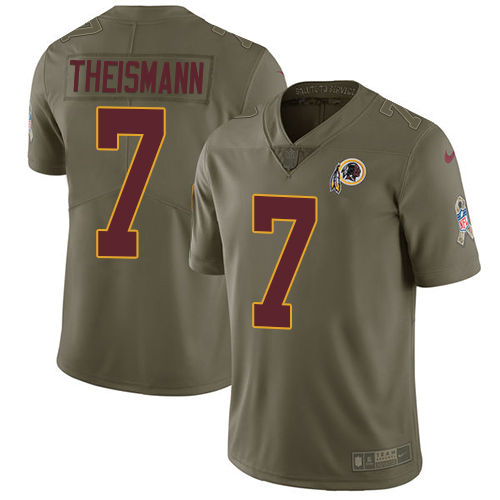 Nike Redskins 7 Joe Theismann Olive Salute To Service Limited Jersey