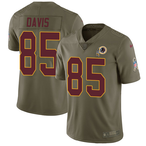 Nike Redskins 85 Vernon Davis Olive Salute To Service Limited Jersey - Click Image to Close