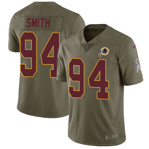 Nike Redskins 94 Preston Smith Olive Salute To Service Limited Jersey - Click Image to Close