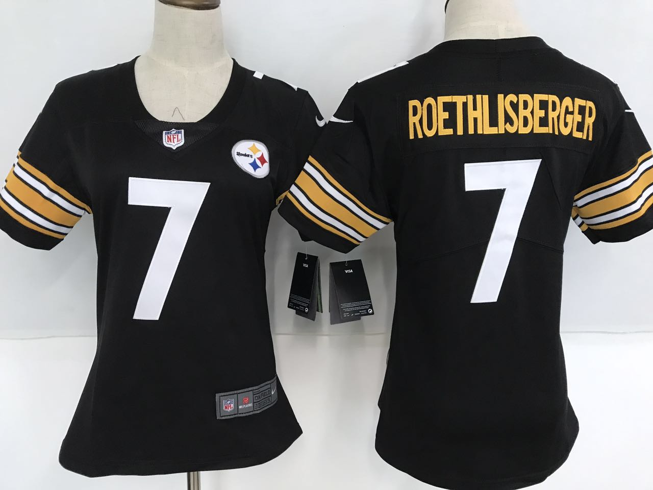 Nike Steelers 7 Ben Roethlisberger Black Women Vapor Untouchable Player Limited Jersey