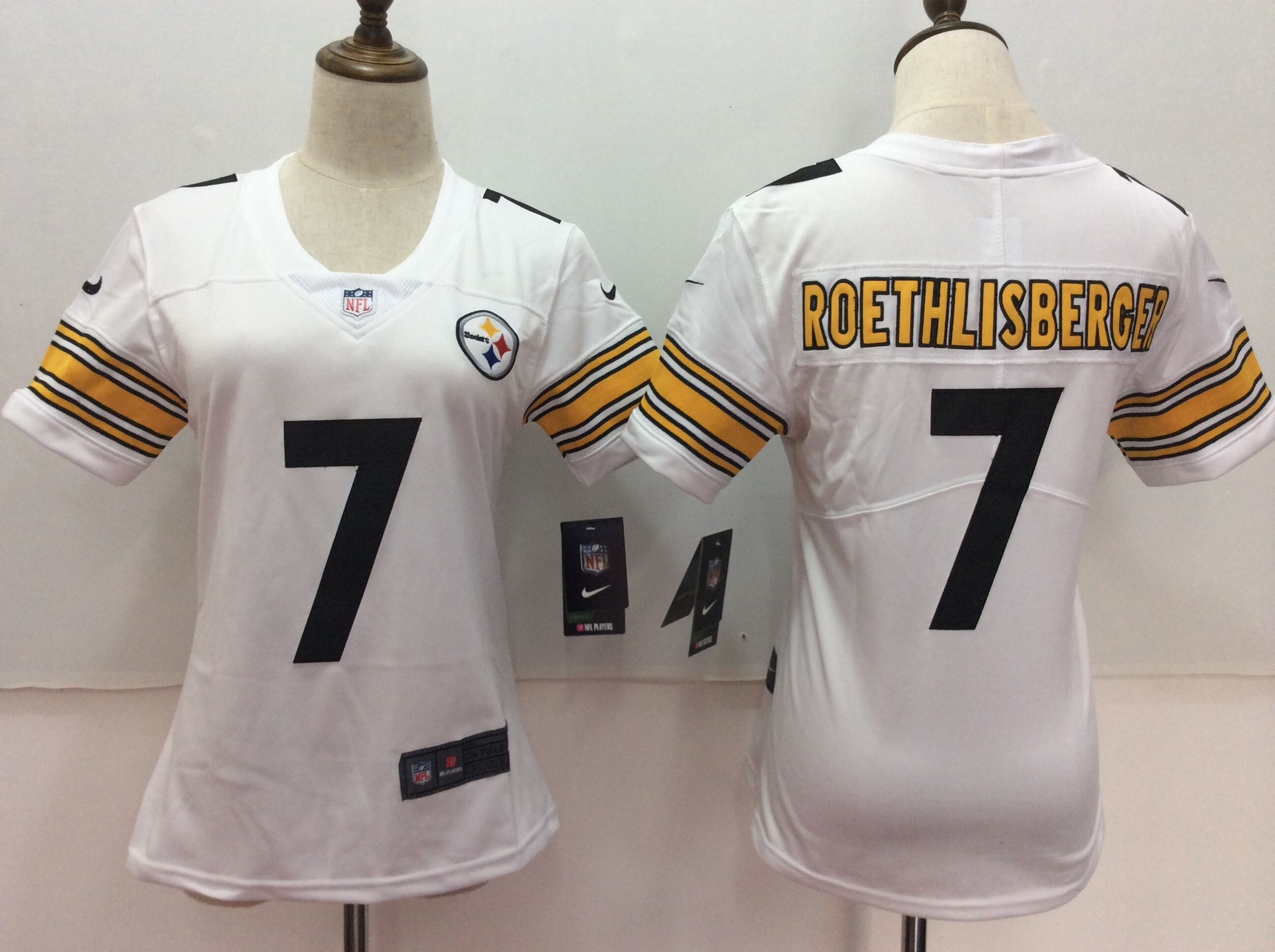Nike Steelers 7 Ben Roethlisberger White Women Vapor Untouchable Player Limited Jersey