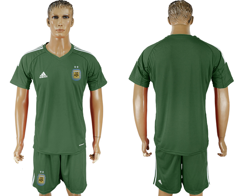 Argentina Army Green Goalkeeper 2018 FIFA World Cup Soccer Jersey - Click Image to Close