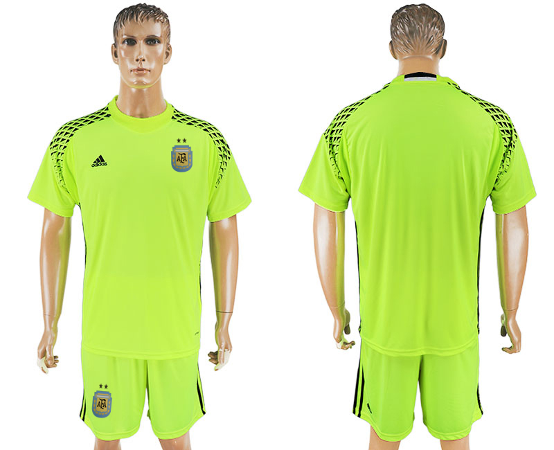 Argentina Fluorescent Green Goalkeeper 2018 FIFA World Cup Soccer Jersey - Click Image to Close