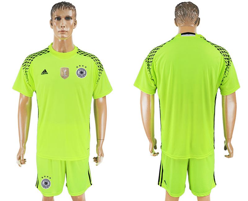 Germany Fluorescent Green Goalkeeper Soccer Jersey